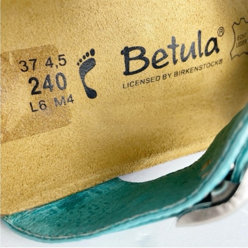 Birkenstock Betula Lambada Turquoise Teal Mermaid Crystal Studded Sandals EUC - Picture 12 of 14
